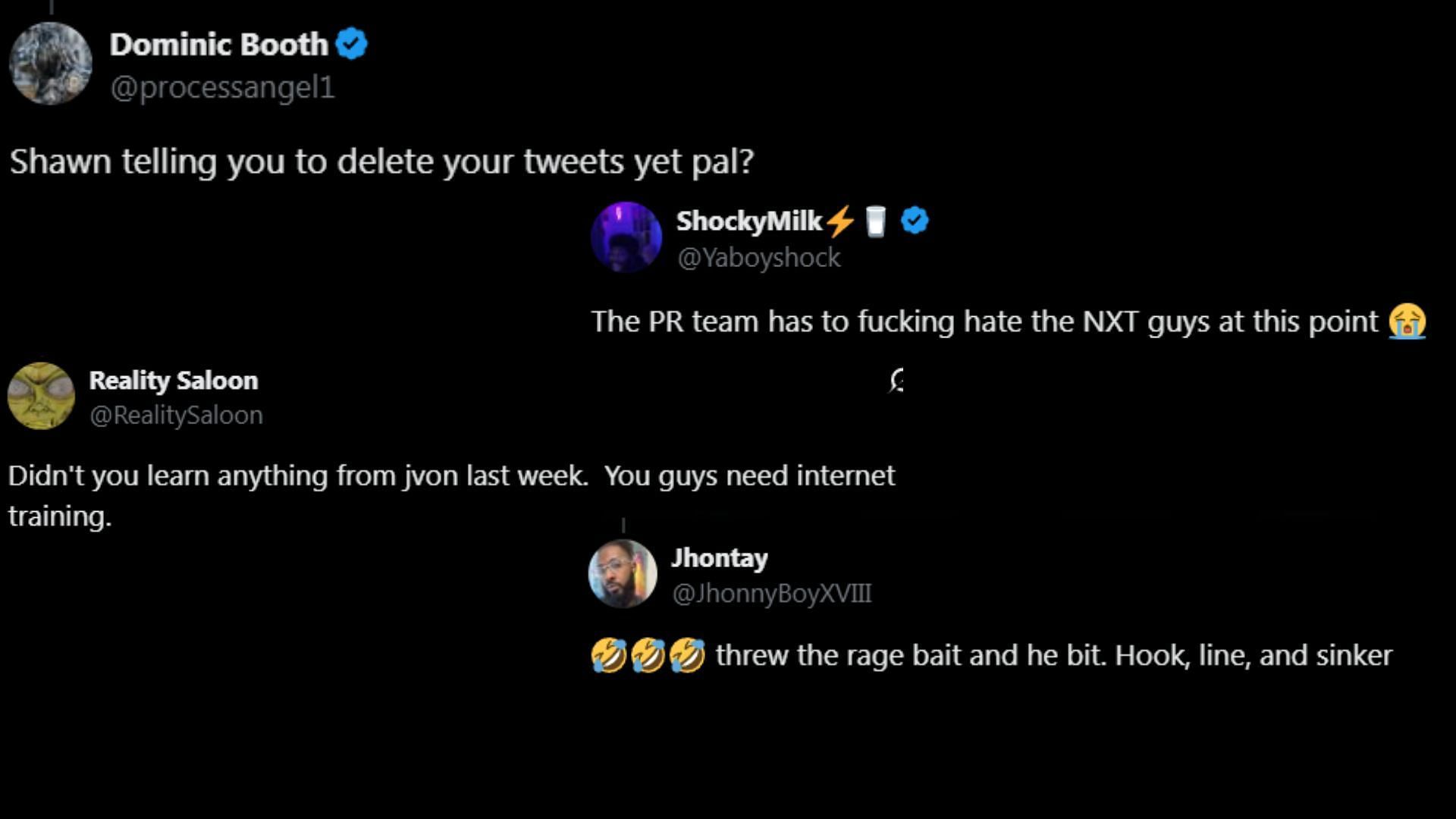 Fans react to Lexis King mocking AEW. (Images via King's X)